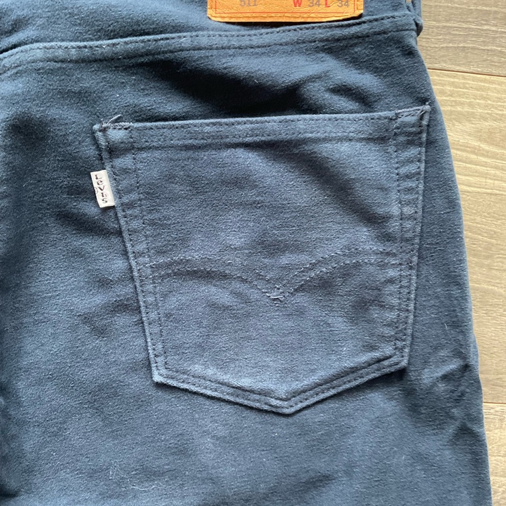34x34 Levi’s 511 Slim Pants Men’s Blue Soft Brushed Twill White Tab 045111769 - Picture 13 of 15